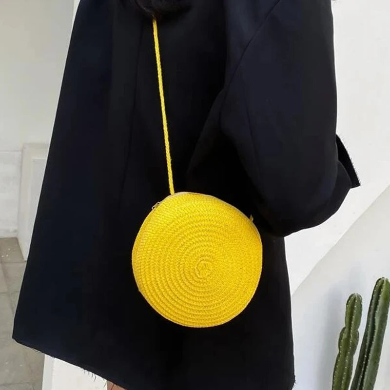 Bolsa de Palha Circular - Minimalista e Estilosa para o verão