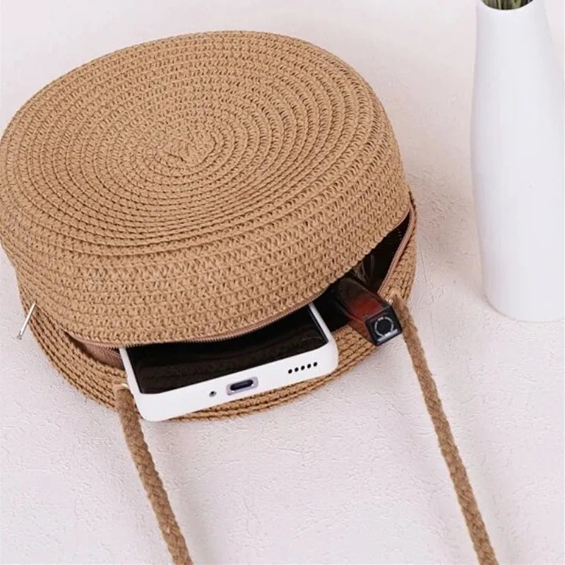 Bolsa de Palha Circular - Minimalista e Estilosa para o verão